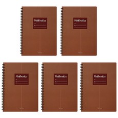 톡톡팬시 수학 스프링 연습장 무선, 브라운, 5개