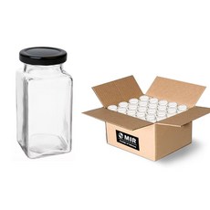 mir B果醬瓶 香草方格紋 250ml + 收縮膜 + PSP密封紙, 48套