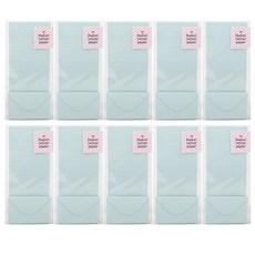 TOCTOC 素色信紙+信封組, 薄荷綠, 10組