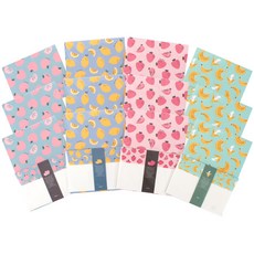 TOCTOC 水果信紙4種組合, 混合顏色, 3套