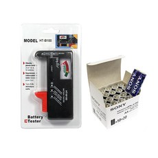 에이치디탑 건전지 아날로그 배터리 테스터기 + AA건전지 HT-B100 2p x 10개, 1세트