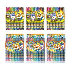 지구화학 뽀로로 색연필 12색 3p + 사인펜 12색 3p, 혼합 색상, 1세트