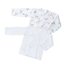 BABY&I 孩童小熊圖案長袖肚衣 藍色+愛心圖案長袖肚衣 藍色