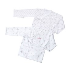 BABY&I 孩童印花長袖肚衣 粉色兔子款+粉紅心形圓點款