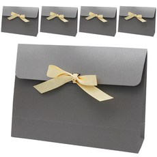 이브 리본장식 선물백 5p + 연브라운 리본 5p, 그레이, 1세트