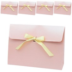 DONNA&DECO 禮品袋 5入+淺棕色絲帶, 淺粉色, 1個