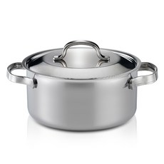 HANIL STAINLESS STEEL Shine 三層雙耳鍋, 20cm, 單一顏色