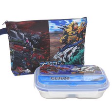 ZOIDS Wild 機獸戰記狂野爆發不鏽鋼餐盤便當盒組 PM045, 混色, 便當盒+蓋子+便當袋