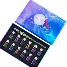 迷你翡翠水晶玻璃鋼筆+墨水 12入, B