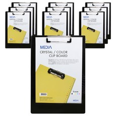 메디아 크리스탈 칼라 클립보드 A4, 흑색, 10개