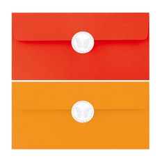 From&To 鮮豔色彩紅包袋 B110p 橘色 48入 + 紅色 48入 + 貼紙 96入, 混合顏色, 1套