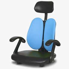 청심의자 엠플좌식 의자 EP03 팔걸이 헤더형 인조가죽, 블루