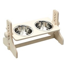 HEALING TIME BTOB 寵物高度可調式原木餐桌 不鏽鋼2口, 1個