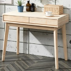 즐거운가구 뉴 심플라인 원목 서랍 테이블, 1개