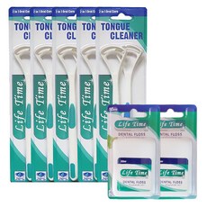 LifeTIME 舌苔刷+牙線 50m, 1套