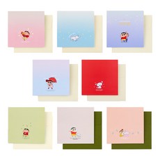 플라잉웨일즈 짱구는못말려 팝업카드 8종 세트, 축하, 힘내, 별밤, 멋진날, 사랑, 행복, 좋은추억, 너와함께, 1세트