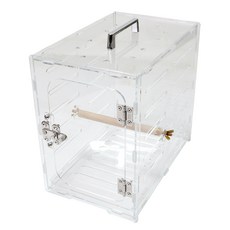 아올로 아크릴 조립식 앵무새 이동장 대, 투명, 1개