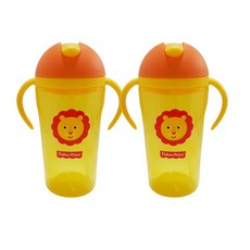 fisher-price 費雪 雙耳吸管杯, 黃色, 360ml, 2個