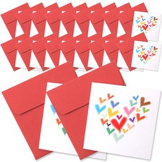 2Youngdesign 迷你萬用賀卡, 彩色愛心款, 20組