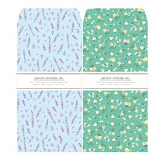 From&To 花朵零用錢信封 B501 綠色 65入 + 藍色 65入, 混合顏色, 1套