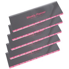Tuyoung Design 長型桌上週計畫本 5入, 粉紅色, 1套