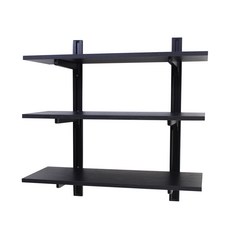 精選五金多功能室三層架子套組, 黑色, 三級