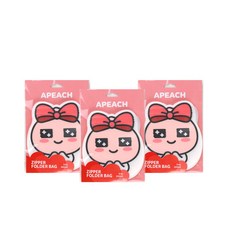 KAKAO FRIENDS 角色印花收納夾鏈袋 Apeach款 5入組, 3包