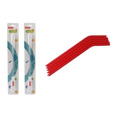 Rico矽膠吸管 5入+費雪吸管清潔刷 小 2入, 1套