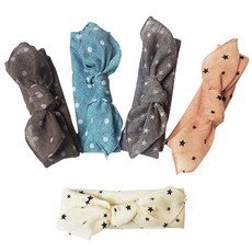 woojooi 兒童星星圓點小方巾5件組