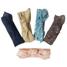 woojooi 兒童素色圓點小方巾5件組