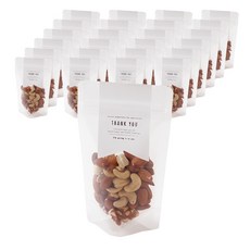 Bom91 韓國製透明立式夾鏈袋 小 25入 + 白色Thank You封口貼紙 小 25入 禮品組, 2套