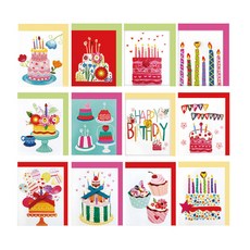 From&To T5051 感謝生日祝賀卡 12款卡片 36p + 信封 36p, 混合顏色, 1套