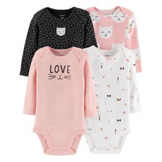 카터스 베이비 여아용 오리지널 긴팔 바디수트 4p