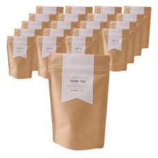 Bom91 韓國製雙面牛皮紙直立夾鏈袋 小 20入 + 白色感謝封口貼紙 小 20入 禮品組, 2個