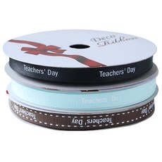 TOCTOC GOODS 教師節印花包裝緞帶 3入組, NO1, 13.5m
