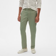 갭 남성용 슬림핏 리넨 카키 팬츠