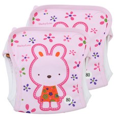 베이비베어 토토 기저귀커버 80, 2개입, 핑크