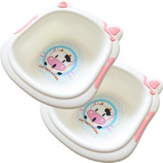 하늬통상 젖소 세숫대야, 핑크, 2개입