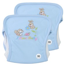 babybear 松鼠尿布兜 90號 (~12.5kg), 藍色, 2件