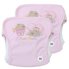 베이비베어 곰세마리 기저귀커버 90, 핑크, 2개