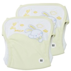 babybear 睡覺兔子尿布兜 80號 (~11.5kg), 黃色, 2件