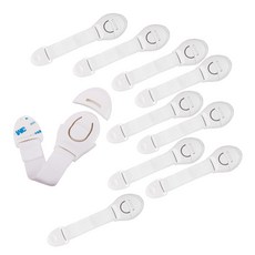 Cocomom 多用途家具門抽屜鎖, 白色, 10入