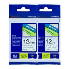 부라더 라벨테이프 TZE-131 2p, BLACK ON CLEAR, 8m