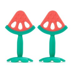 tgm 西瓜造型矽膠固齒器 2入, 混色, 無奶嘴, 1組