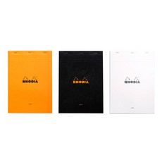 RHODIA 帶襯裡的記事本 No 18 A4 3p, 橙色、黑色、白色, 1套