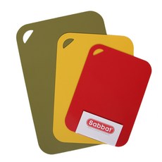 Sabbat TPU雙面砧板 橄欖綠 L號+黃色 M號+紅色 S號, 混色