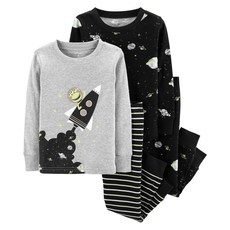 카터스 남아용 4피스 스페이스 스너그핏 코튼 파자마