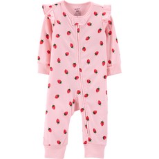 카터스 여아용 스트로베리 집업 풋리스 슬립 앤 플레이