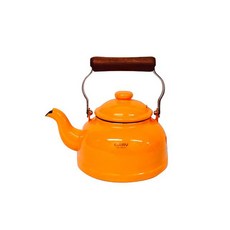 EJIRY Color電磁爐適用木質手柄琺瑯煮水壺, 1.6L, 橘子