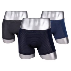 男款細條紋平口內褲 3入